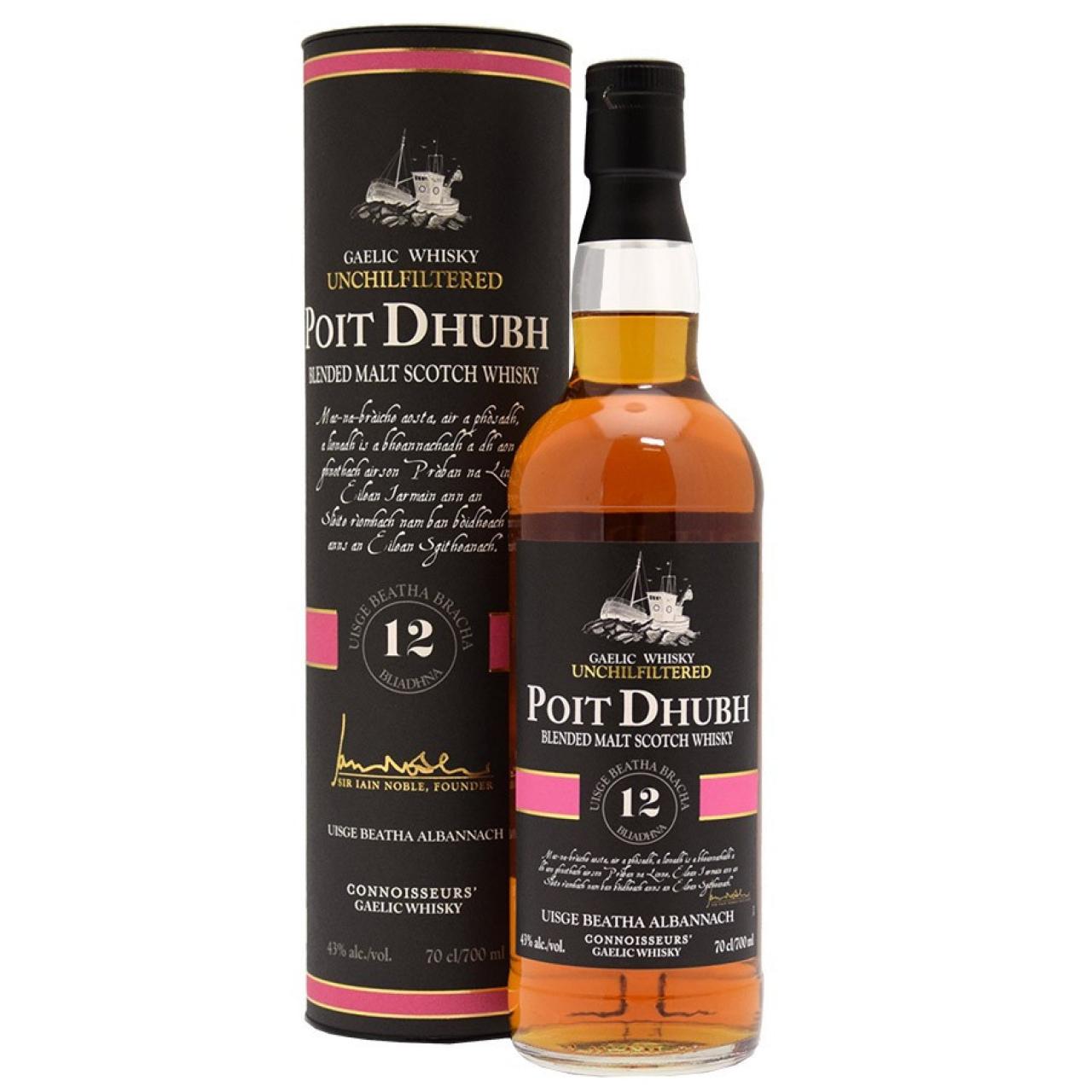 POIT DHUBH WHISKY 12A ECOSS 43% 70CL
